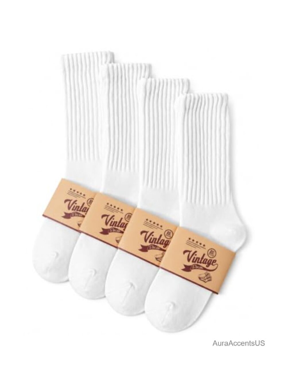 Scrunch Slouch Crew Socks 95% Cotton 4 Pairs Soft Casual Women Size 6-9